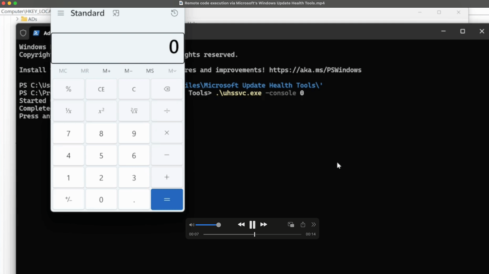 remote code execution with Windows Health Tools