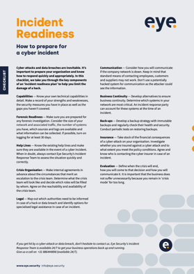 incident readiness checklist